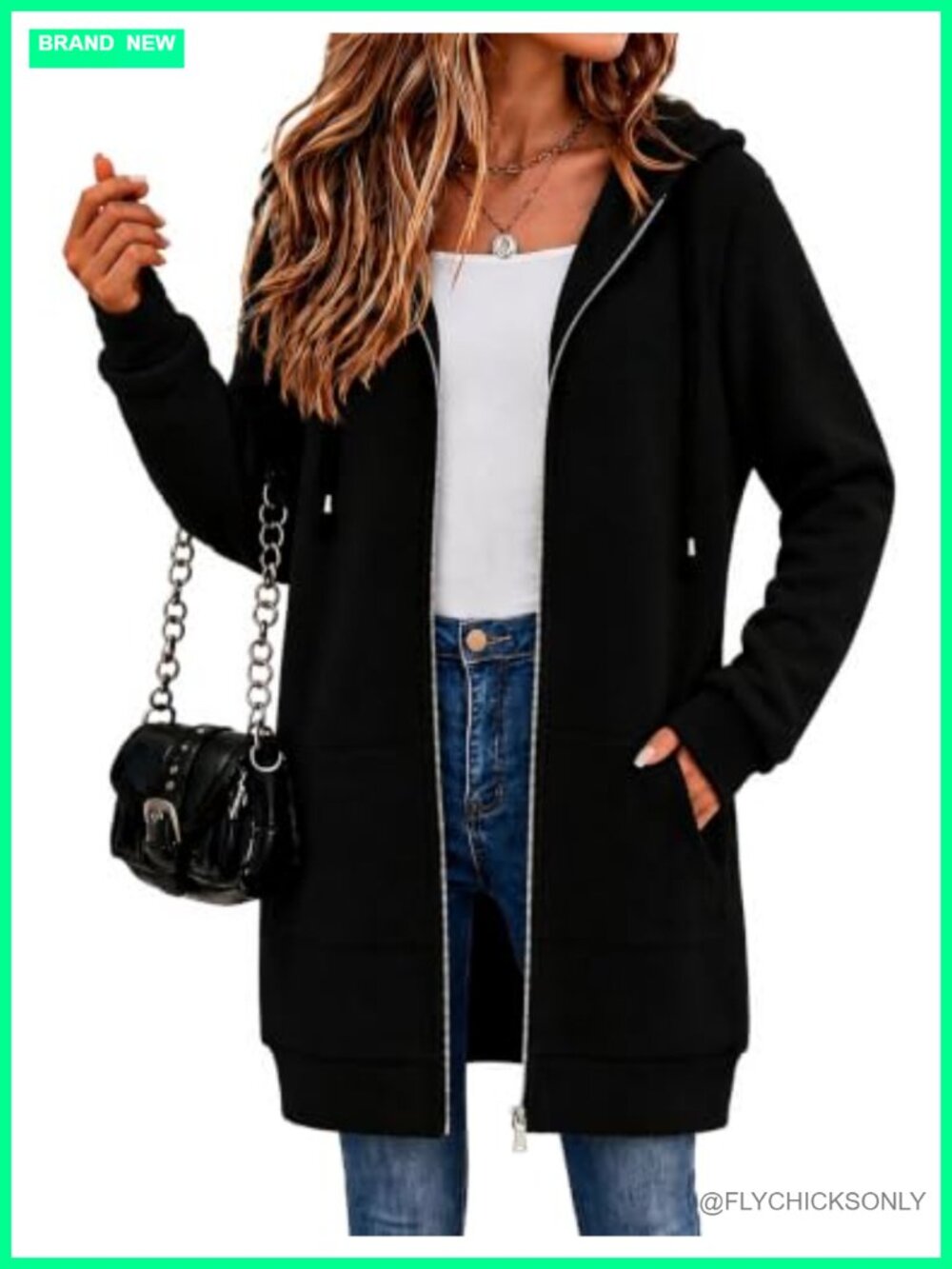 Zip Up Hoodie Fleece Lined Long Tunic Oversized Sweatshirt Coat